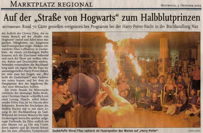 Harrv  Potter Nacht mit Clown Filou - Mutterstadt/ RLP 2005