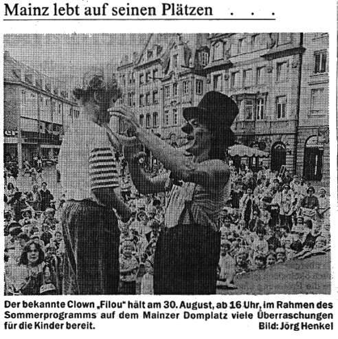 Clown  Filou - Die verzauberte Zirkuswelt - Mainz/ RLP 1995