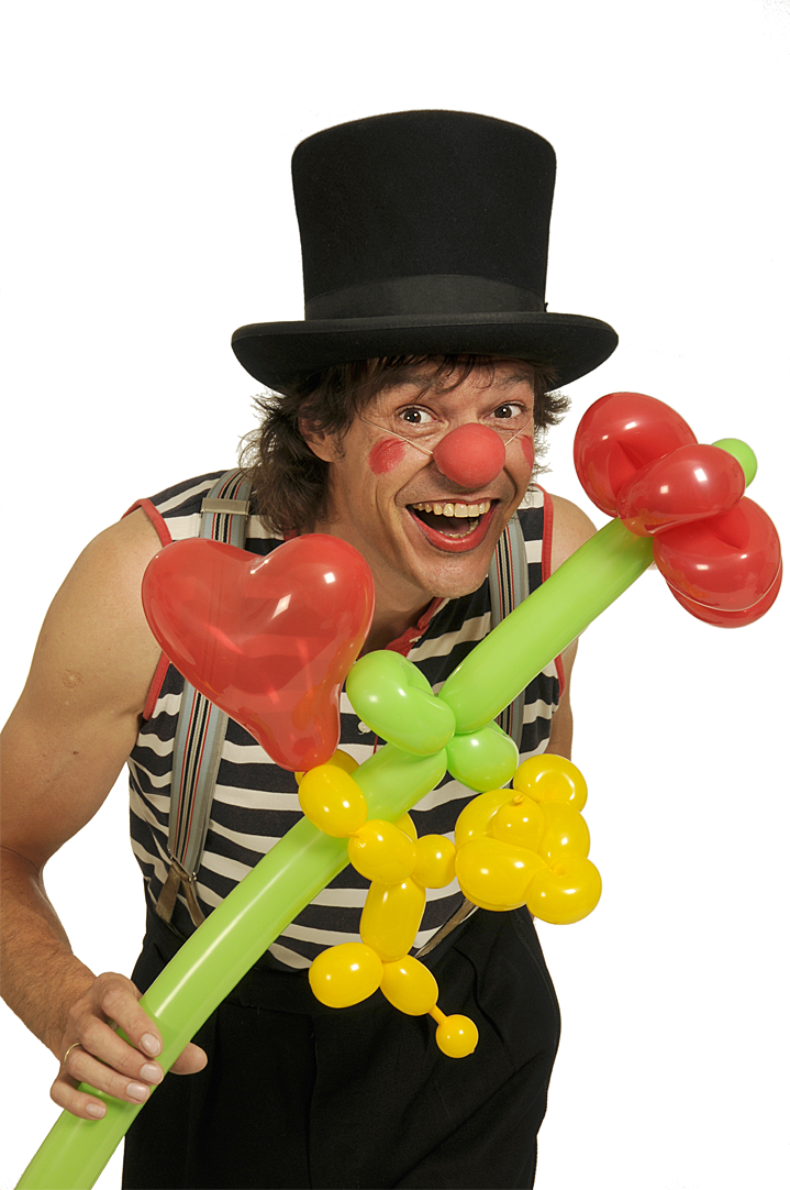 Ob im Kindergarten oder in der Schule mit Clown Filou bunter Luftballonwelt steigt die Stimmung